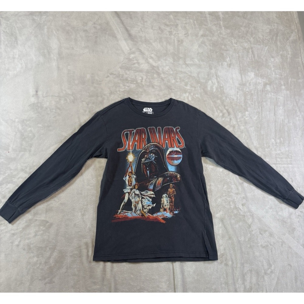 Star Wars Ep IV A New Hope Mad Engine Gray Long Sleeve Shirt Mens Medium